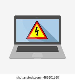 laptop vector illustration icon danger sign macbook mac imac apple stock