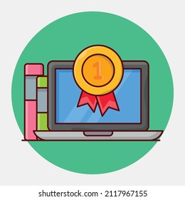 laptop Vector illustration isolated on a transparent background. vector line flat icons for concept or web graphics.