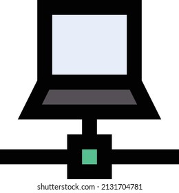 Laptop-Vektorgrafik einzeln auf transparentem Hintergrund. Strich-Vektorsymbole für Konzept- oder Web-Grafiken.