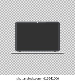 Laptop vector illustration isolated on a background. Computer flat icon with empty screen. 
