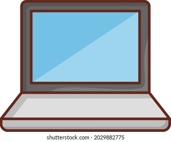 ilustración del vector portátil en un fondo transparente. Símbolos de calidad premium. Icono de color plano de línea vectorial para el concepto y el diseño gráfico.