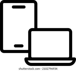 Laptop Vector illustration on a transparent background.Premium quality symmbols.Stroke vector icon for concept and graphic design. 
