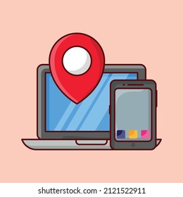 ilustración del vector portátil en un fondo transparente. Símbolos de calidad superior. Iconos planos de línea vectorial para el diseño de conceptos y gráficos. 