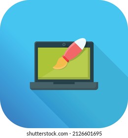 ilustración del vector portátil en un fondo transparente.Símbolos de calidad superior.Icono plano de línea vector para el diseño de concepto y gráfico.
