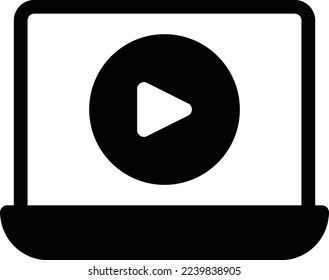 ilustración del vector portátil en un fondo transparente. Símbolos de calidad superior. Iconos vectoriales de glifos para diseño de conceptos y gráficos. 
