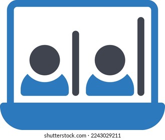 Ilustración del vector portátil en un fondo transparente. Símbolos de calidad superior. Iconos vectoriales de glifos para diseño de conceptos y gráficos.
