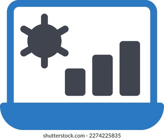 ilustración del vector portátil en un fondo transparente. Símbolos de calidad superior. Iconos vectoriales de glifos para diseño de conceptos y gráficos. 
