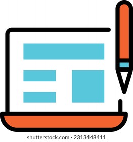 ilustración del vector portátil en un fondo transparente. Símbolos de calidad superior. Iconos vectoriales de color de línea para el concepto y el diseño gráfico.