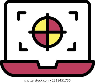 ilustración del vector portátil en un fondo transparente. Símbolos de calidad superior. Iconos vectoriales de color de línea para el concepto y el diseño gráfico.