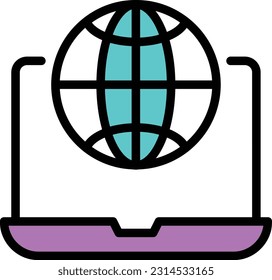 Laptop Vector illustration on a transparent background. Premium quality symmbols. Line Color vector icons for concept and graphic design.