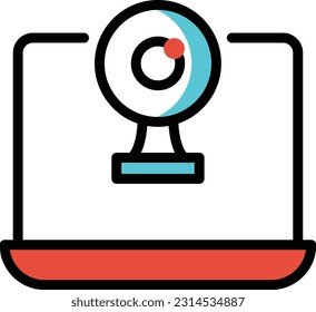 ilustración del vector portátil en un fondo transparente. Símbolos de calidad superior. Iconos vectoriales de color de línea para el concepto y el diseño gráfico.