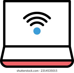 laptop Vector illustration on a transparent background. Premium quality symmbols. Line Color vector icons for concept and graphic design.