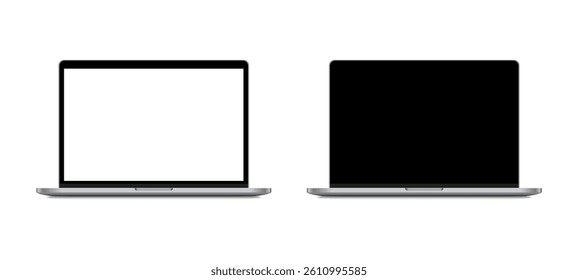 Laptop vector illustration. Realistic laptop mockup. Laptop isolated on white background