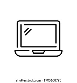 Ilustración vectorial de portátil. Icono de línea de símbolos Tecnología e Smart Working. 