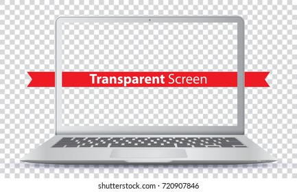 Laptop Vector Illustration with Transparent Screen.