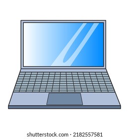 ilustración vectorial de portátil, aislado en fondo blanco, vista superior