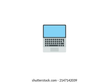 Vector portátil Emoticon aislado. Icono de portátil
