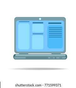 laptop, vector, isolated vector illustration on white background