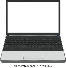 Laptop  vector isolated stock image. Laptop with white screen for mocap and your texts. Isolated 3D image on white