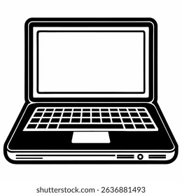 laptop vector line art icon