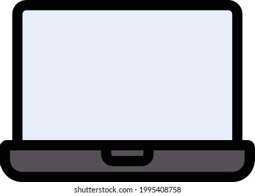 laptop vector line colour icon