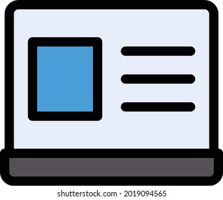 laptop vector line colour icon