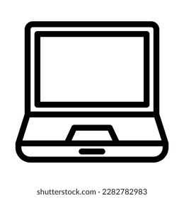 Diseño de iconos de la línea del vector del portátil