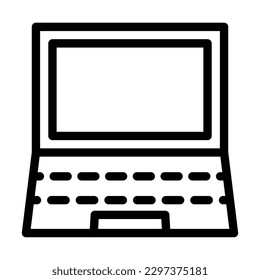 Diseño de iconos de la línea del vector del portátil
