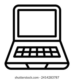 Diseño de iconos de la línea del vector del portátil