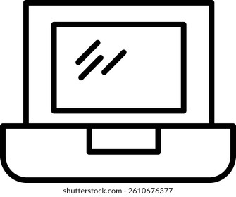 Laptop Vector Line Icon Design