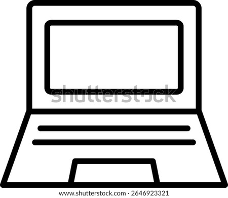 Laptop Vector Line Icon Design