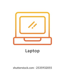 Ícone Design do gradiente da estrutura de tópicos do vetor do notebook. Símbolo de Trabalho em Andamento no Arquivo EPS 10 de plano de fundo branco