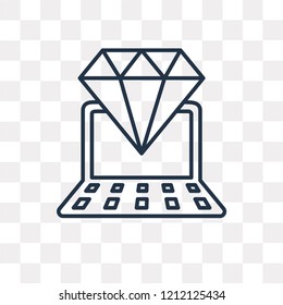 Laptop vector outline icon isolated on transparent background, high quality linear Laptop transparency concept can be used web and mobile