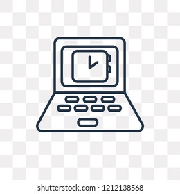 Laptop vector outline icon isolated on transparent background, high quality linear Laptop transparency concept can be used web and mobile