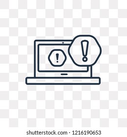 Laptop vector outline icon isolated on transparent background, high quality linear Laptop transparency concept can be used web and mobile