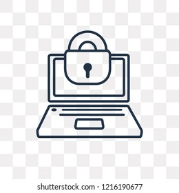 Laptop vector outline icon isolated on transparent background, high quality linear Laptop transparency concept can be used web and mobile