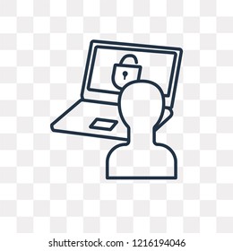 Laptop vector outline icon isolated on transparent background, high quality linear Laptop transparency concept can be used web and mobile