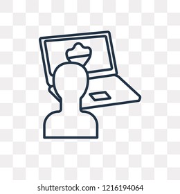 Laptop vector outline icon isolated on transparent background, high quality linear Laptop transparency concept can be used web and mobile