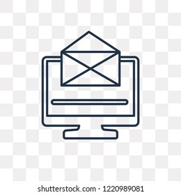 Laptop vector outline icon isolated on transparent background, high quality linear Laptop transparency concept can be used web and mobile