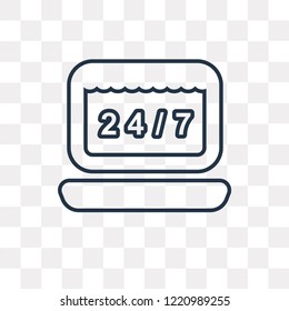 Laptop vector outline icon isolated on transparent background, high quality linear Laptop transparency concept can be used web and mobile