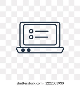 Laptop vector outline icon isolated on transparent background, high quality linear Laptop transparency concept can be used web and mobile