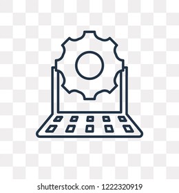 Laptop vector outline icon isolated on transparent background, high quality linear Laptop transparency concept can be used web and mobile