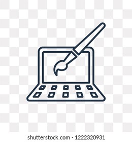 Laptop vector outline icon isolated on transparent background, high quality linear Laptop transparency concept can be used web and mobile