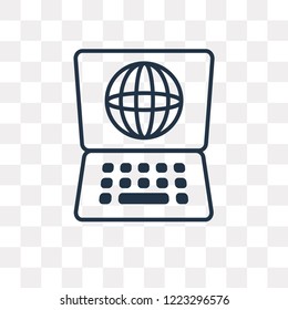 Laptop vector outline icon isolated on transparent background, high quality linear Laptop transparency concept can be used web and mobile