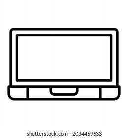 Laptop Vector Outline Icon Isolated On White Background

