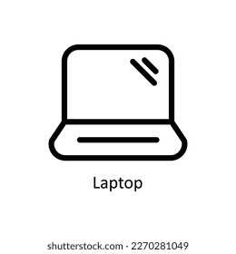 Laptop Vector   outline Icons. Simple stock illustration stock