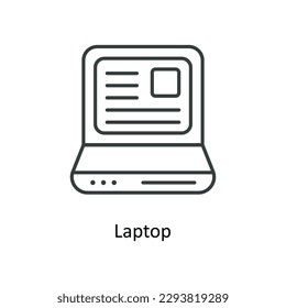 Laptop Vector    outline Icons. Simple stock illustration stock
