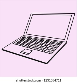 laptop vector silhouette isolated