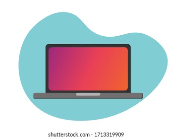 Laptop vector with simple design.