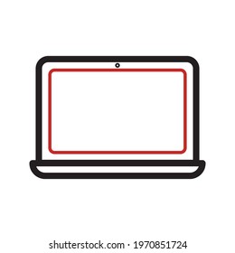 Laptop vector sketch icon isolated on white background. Laptop sketch icon for infographic, website or app.